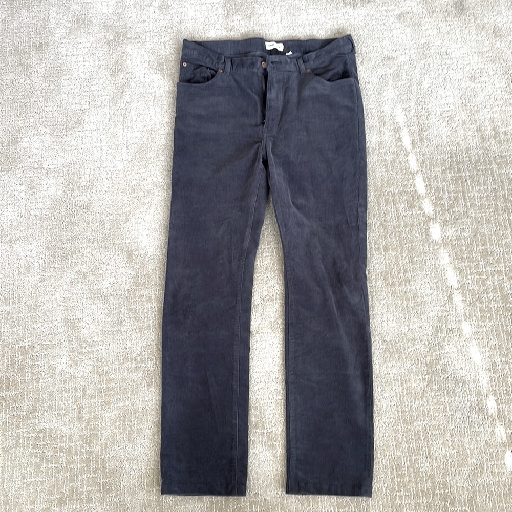 Taylor Stitch slim-fit cords in charcoal gray, EUC